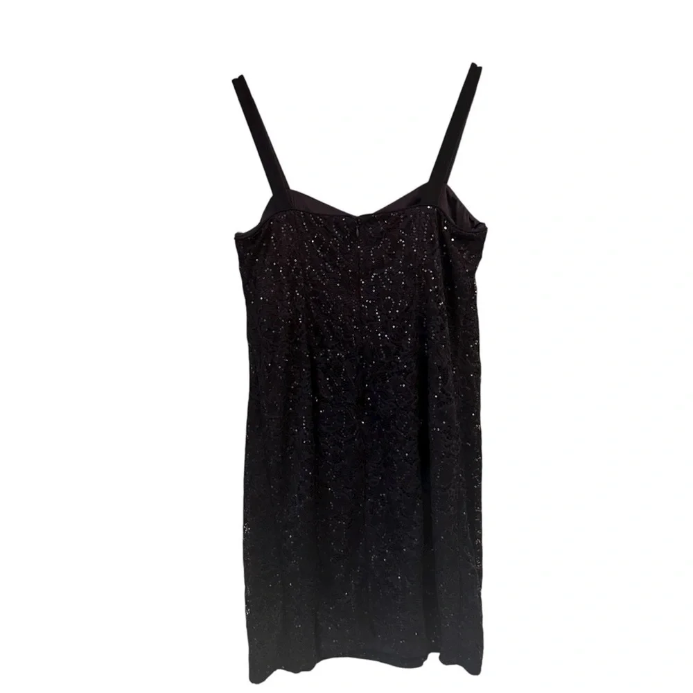 R & M Richards Navy Blue Floral Sequin Cocktail Dress, 14W